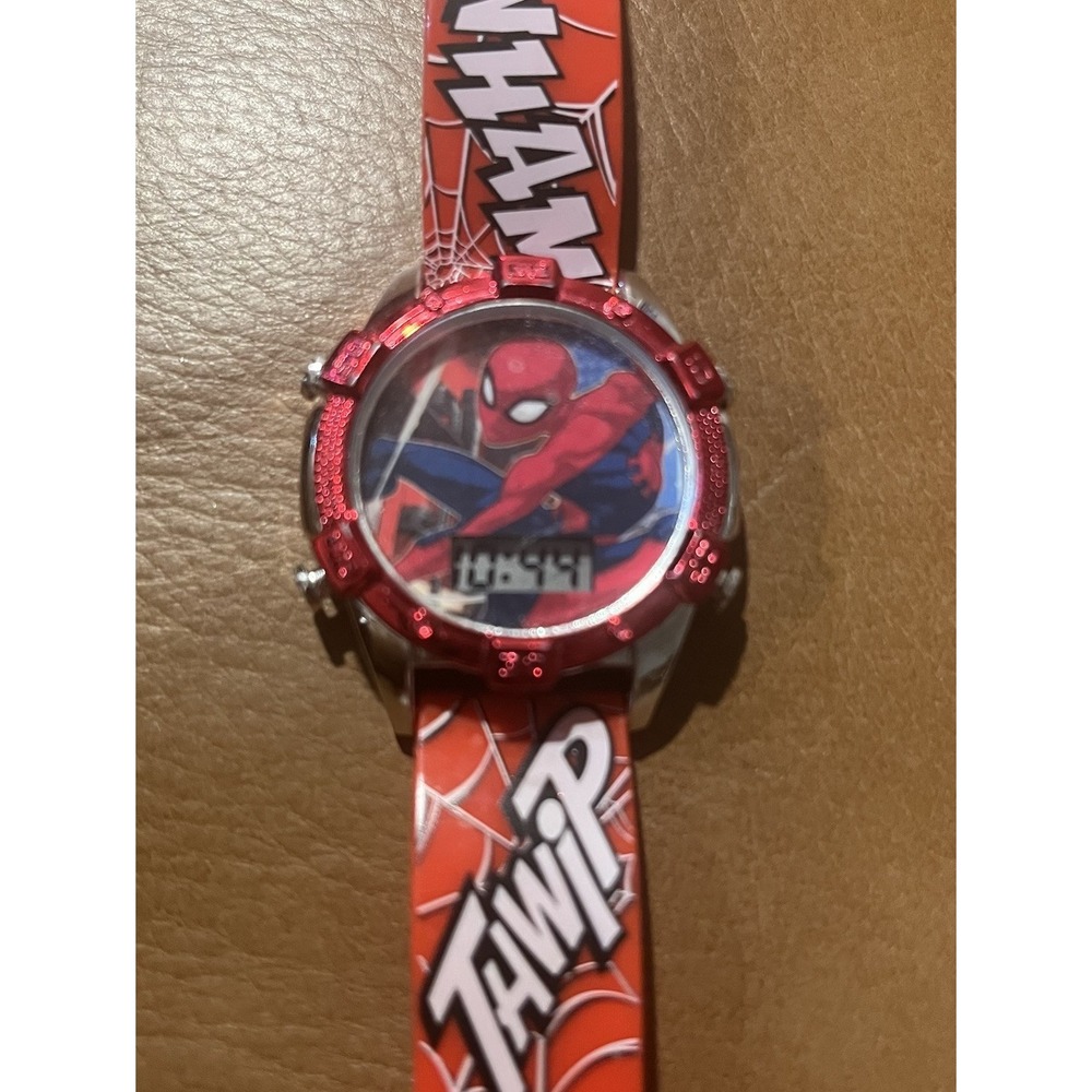 Marvel Spider-Man Accutime Kids Digital Watch Red TWIP New Batteries Working